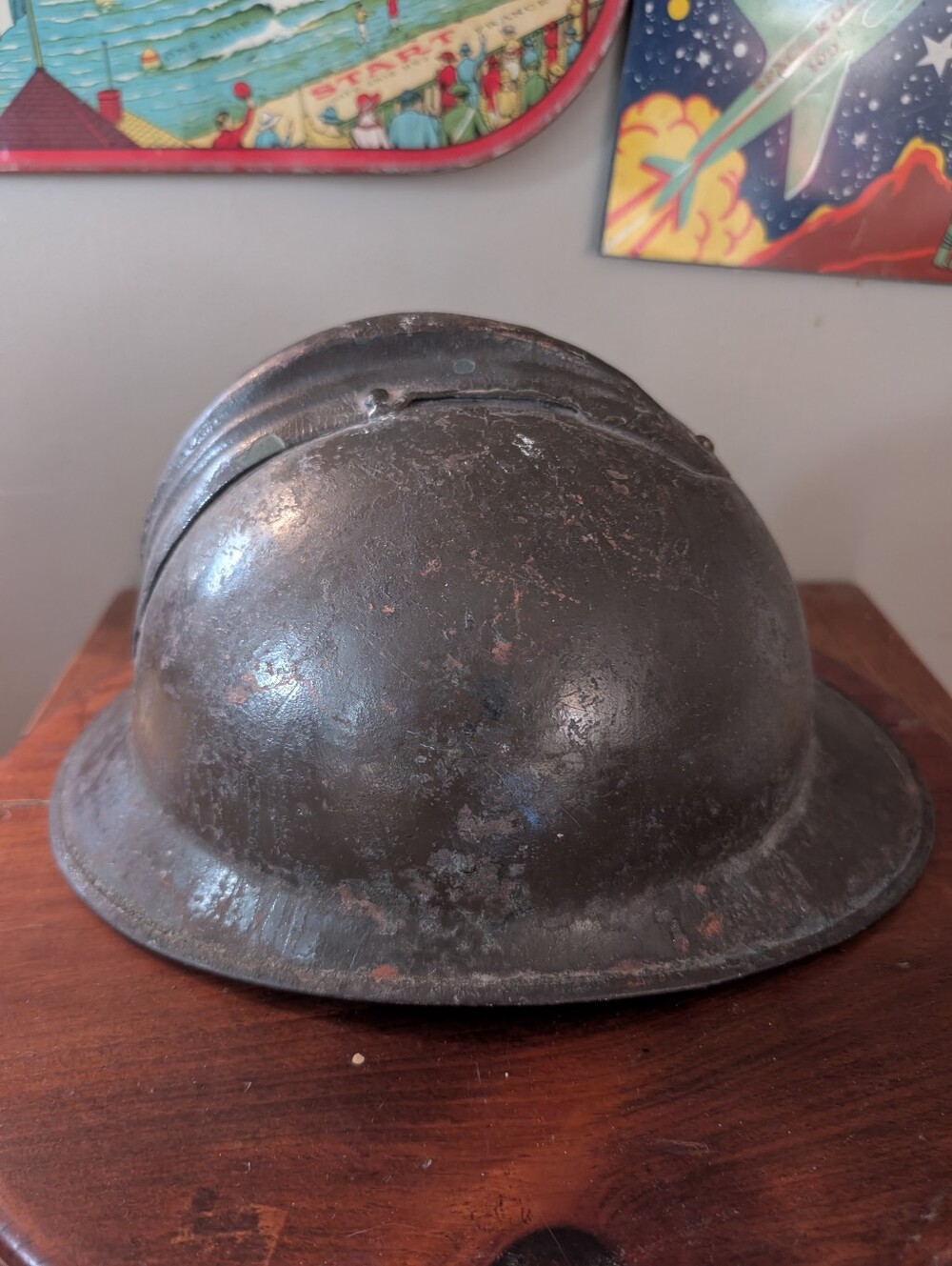 Antique WWI French M15 Adrian Helmet (Casque Adrian)